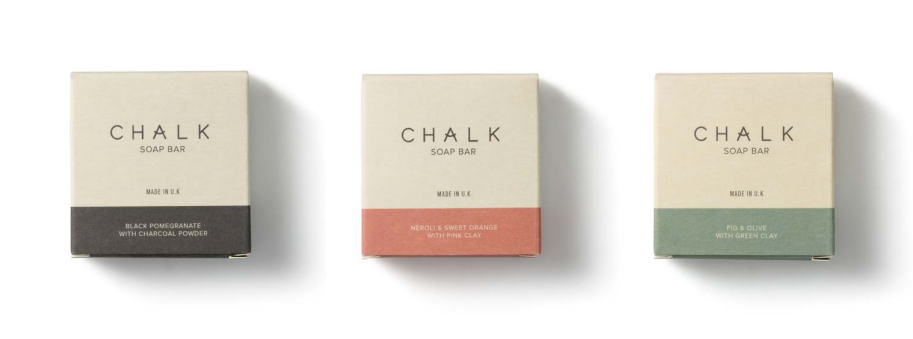 Chalk launches a collection of gentle soap bars  containing natural clay and charcoal to help  cleanse and nourish your skin